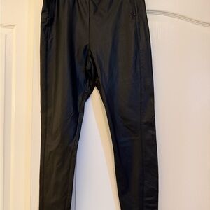 BCBGMaxAzria Womens Faux Leather Black Leggings
